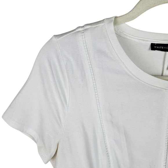 White House Black Market White Defined Waist Top Short Sleeve‎ Women's Size S - Picture 2 of 9